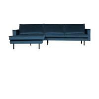 WOOOD Rodeo bank chaise longue links velvet Blauw - thumbnail