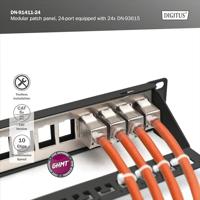 Digitus Patchpaneel 483 mm (19) CAT 6A Zwart Ingericht - thumbnail