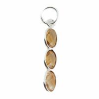 Edelsteen Hanger Citrien 3 Stenen - Zilver - 20 x 4 mm - thumbnail