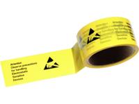 TRU COMPONENTS ESD-klittenband 50 m Geel, Zwart (l x b) 50 m x 4.8 cm ESDBA-Y-50M - thumbnail