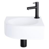 Differnz Cleo fonteinset keramiek kraan recht mat zwart 30 x 30 x 10 cm - thumbnail