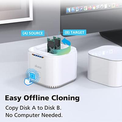 Akasa DuoDock MX M.2 SSD-behuizing USB-C 3.2 Gen 2 10 GBit/s M.2 PCIe NVMe 2242, 2260, 2280 AK-DK09U3-WHCMV2 Akasa DuoDock MX M.2 SSD-behuizing USB-C 3.2 Gen 2 10 GBit/s M.2 PCIe NVMe 2242, 2260, 2280 AK-DK09U3-WHCMV2