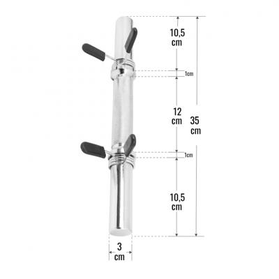Dumbellstang 35 cm - Veersluiting - thumbnail