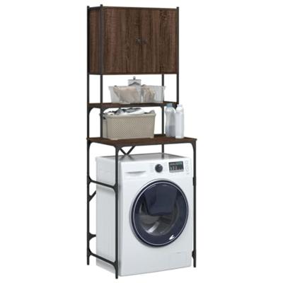 VidaXL Wasmachinekast 68x48,5x194 cm bruin eikenkleur - thumbnail
