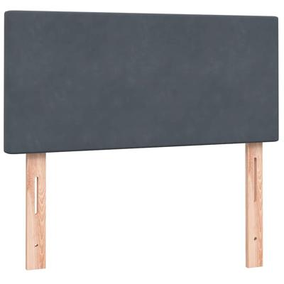 Boxspring met matras fluweel donkergrijs 90x210 cm