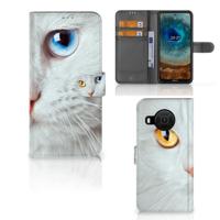 Nokia X10 | Nokia X20 | Telefoonhoesje | Met pasjeshouder | Witte Kat - thumbnail