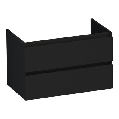 Brauer Joy - Onderkast - 80 cm - met 2 Softclose Lades Greeploos en 1 Sifon Uitsparing - Mat Zwart