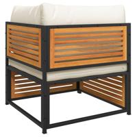 3-delige Loungeset met kussens massief acaciahout - thumbnail