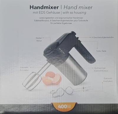 Michelino Handmixer Zwart/RVS