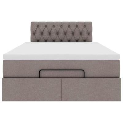 Ottoman bed met matras 120x200cm stof taupe