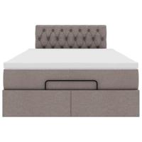 Ottoman bed met matras 120x200cm stof taupe - thumbnail