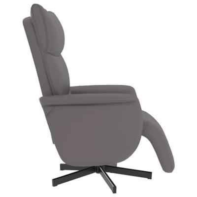 Fauteuil verstelbaar met voetensteun kunstleer grijs