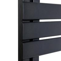 Belrad Handdoekradiator - links - aansluiting/comb - 1200X500mm- Zwart BUCZ1200500 - thumbnail