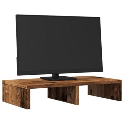 VidaXL Monitorstandaard 50x27x10 cm bewerkt hout oud houtkleurig