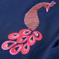 Kindershirt met lange mouwen pauw 116 marineblauw - thumbnail