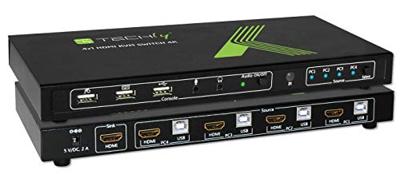 Techly 4x1 USB HDMI KVM Switch 4Kx2K IDATA KVM-HDMI4U Zwart KVM-switch