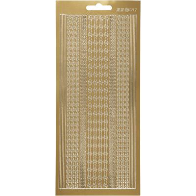 Creativ Company Stickers, randen, vel 10x23 cm, goud, 1 vel