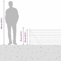 VidaXL Hek met paal groen 0,6 x 10 m staal en pvc - thumbnail