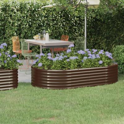 Plantenbak 175x100x36 cm gegalvaniseerd staal bruin