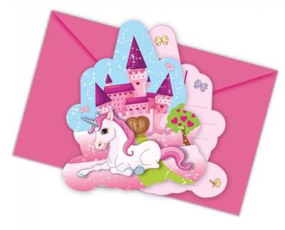 Unicorn Uitnodigingen met envelop (6st)