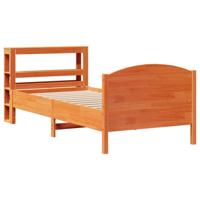 Bedframe zonder matras massief grenenhout wasbruin 75x190 cm - thumbnail