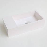 INK Versus Fontein - 36x18x9cm - wasbak rechts - 0 kraangaten - polystone wit glans 3404100 - thumbnail