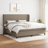 Boxspring met matras stof taupe 200x200 cm - thumbnail