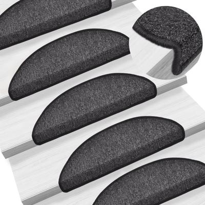 VidaXL Trapmatten 15 st 56x17x3 cm antraciet halfrond VidaXL Trapmatten 15 st 56x17x3 cm antraciet halfrond