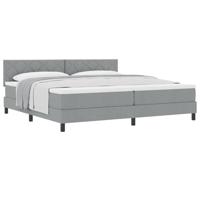 Boxspringbed met Matras Lichtgrijs 200x200 cm Stof - thumbnail