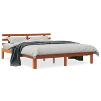 Bedframe zonder matras massief grenenhout wasbruin 150x200 cm - thumbnail