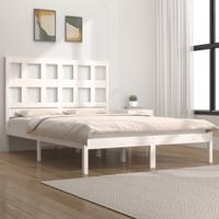Bedframe zonder matras massief grenenhout wit 140x190 cm - thumbnail