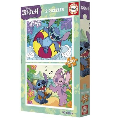 Set van 2 Puzzels Stitch 100 Onderdelen