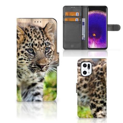 OPPO Find X5 Pro | Telefoonhoesje | Met pasjeshouder | Baby Luipaard OPPO Find X5 Pro | Telefoonhoesje | Met pasjeshouder | Baby Luipaard