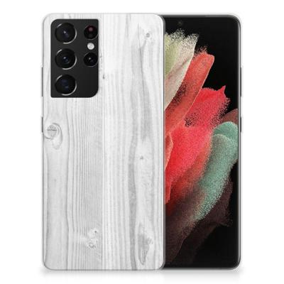 Samsung Galaxy S21 Ultra | Bumper Hoesje | White Wood