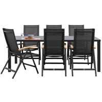 Le Sud tuinset standenstoel Loire Limousin - grijs - 7-delig - thumbnail