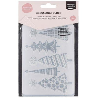 Vaessen Creative • embossing folder kerstbomen