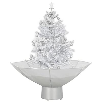 Kerstboom sneeuwend met paraplubasis 75 cm wit