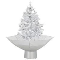 Kerstboom sneeuwend met paraplubasis 75 cm wit - thumbnail