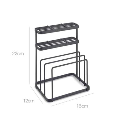 Metaltex tokyo line rek voor messen en snijplanken 16x12x22 cm zwart