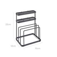 Metaltex tokyo line rek voor messen en snijplanken 16x12x22 cm zwart - thumbnail