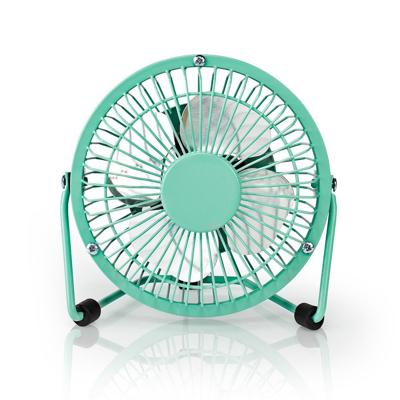 Metalen Miniventilator | Diameter 10 cm | USB-Voeding | Turquoise