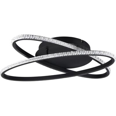 LED Plafondlamp 27W - Natuurlijk Wit 4000K - Dimbaar Rond - Mat Zwart Metaal