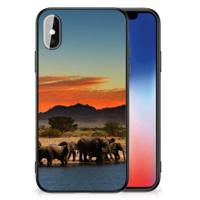 iPhone X | Xs Dierenprint Telefoonhoesje Olifanten - thumbnail