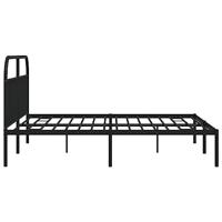 Bedframe met hoofdbord metaal zwart 200x200 cm - thumbnail