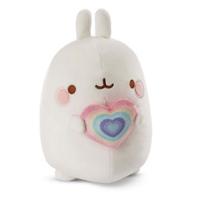 Nici pluchen knuffel molang regenboog met hart in geschenkdoos, 16cm - thumbnail