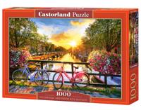 Picturesque Amsterdam with Bicycles Puzzel 1000 Stukjes - thumbnail