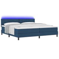Boxspring bed met matras met hoofdeinde Blauw 200 x 200 cm Stof - thumbnail