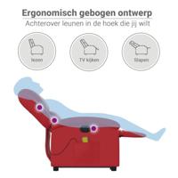Sta-op-massagestoel elektrisch kunstleer rood - thumbnail