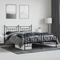Bedframe met voetbord zonder matras metaal zwart 160x200 cm - thumbnail