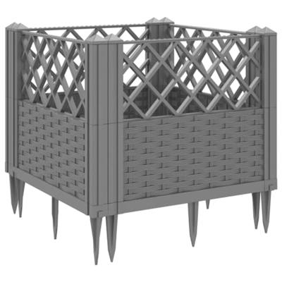 VidaXL Plantenbak met pinnen 43,5x43,5x43,5 cm polypropeen lichtgrijs VidaXL Plantenbak met pinnen 43,5x43,5x43,5 cm polypropeen lichtgrijs